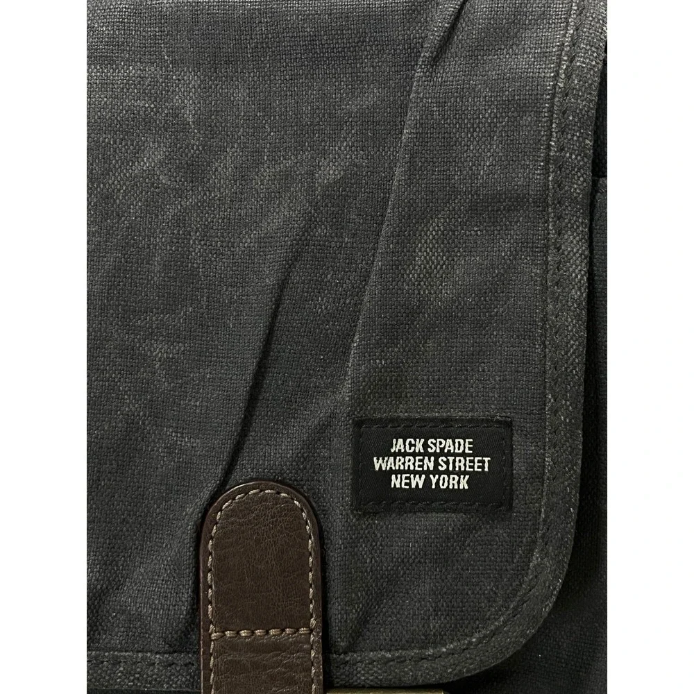 Jack Spade Canvas Messenger Bag Charcoal Gray rugged good